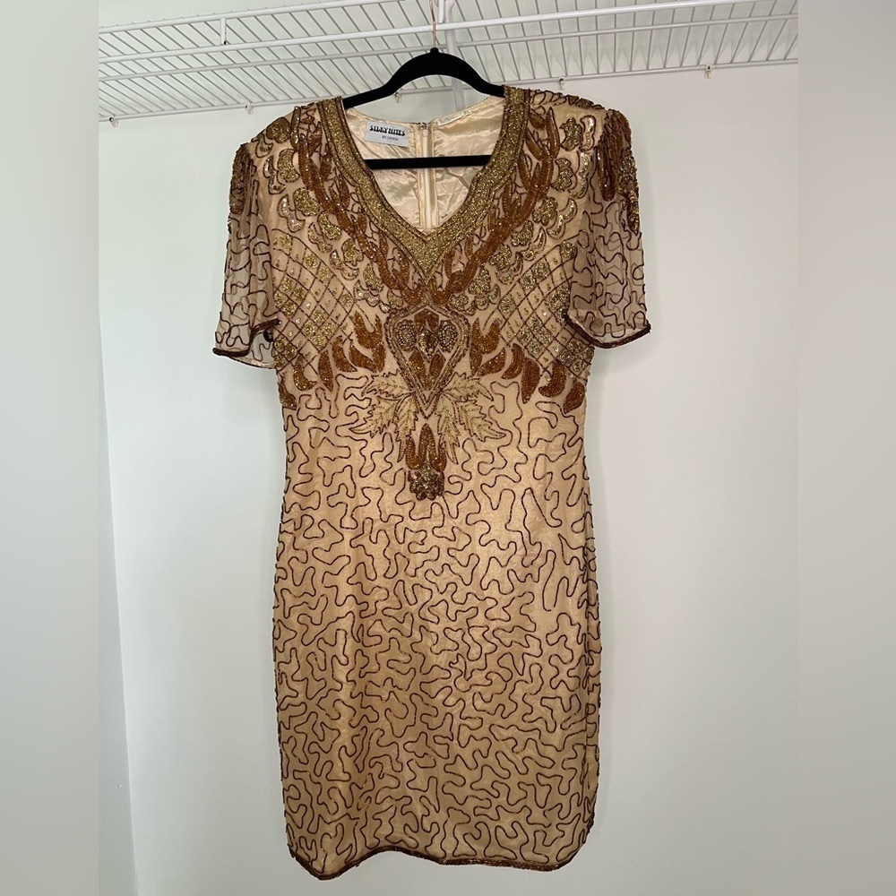 Vintage Silk Beaded 1980s Dress